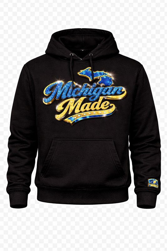 Michigan Made Diamond Hoodie-Black (Mens)