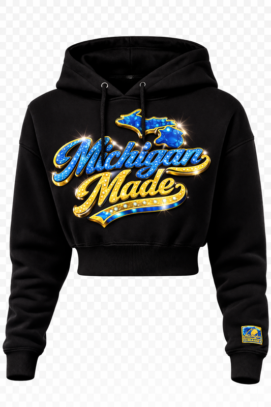 Michigan Made Diamond Hoodie Black- (women)